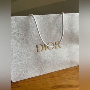 Large DIOR empty shopping bag - white and gold